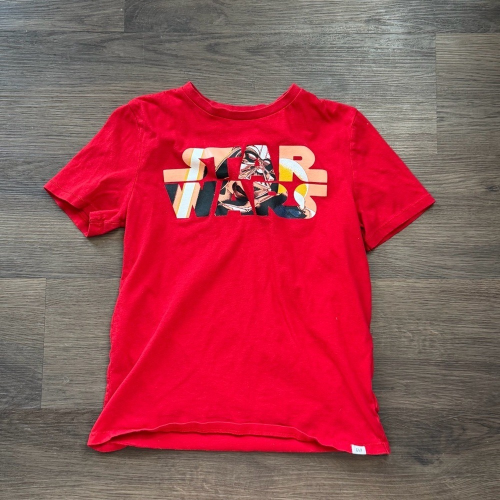 Gap Kids Star Wars Darth Vader Graphic Tee Red Short Sleeve Shirt Boys Size L 10